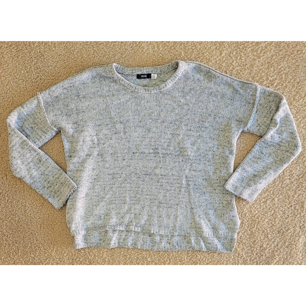 Urban Outfitters BDG Blue Gray Heathered Knit Pullover Crewneck Sweater. Size S